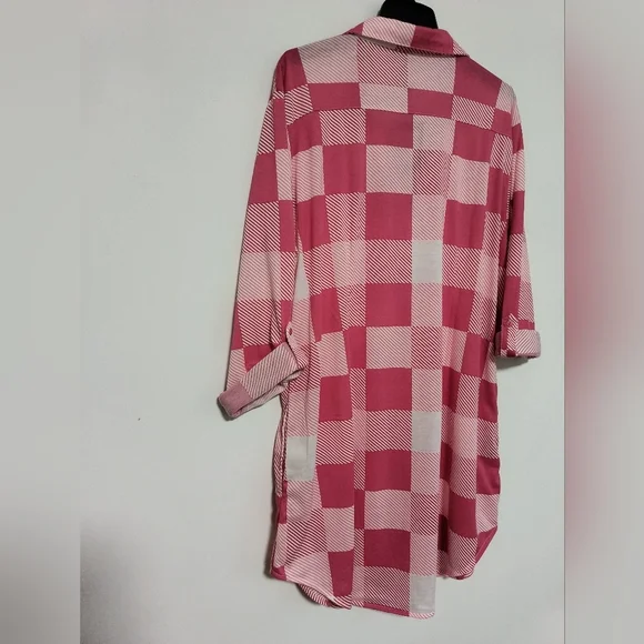 New Pink and White Checkers Shirt / Size 1X - Picture 6 of 11